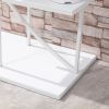 Outsunny 5 Tier Metal Plant Stand with Hangers, Half Moon Shape Flower Pot Display Shelf for Living Room Patio Garden Balcony Decor, White